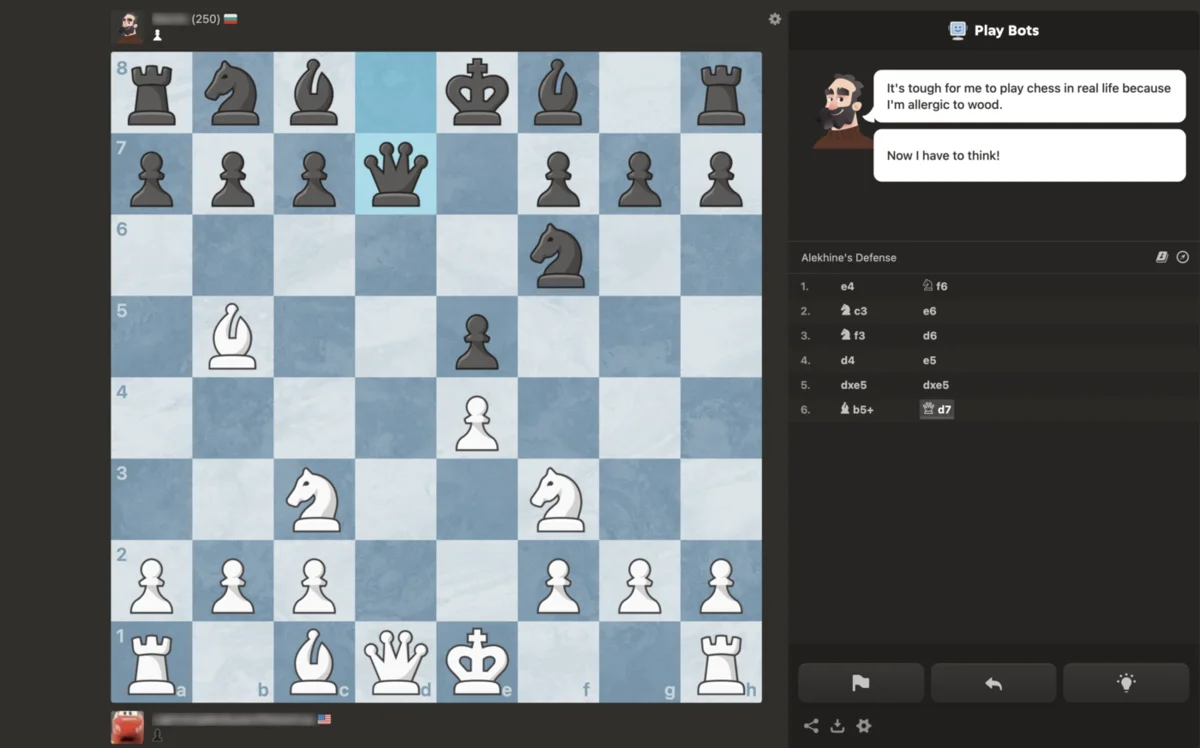 What viewers see — just the chess game